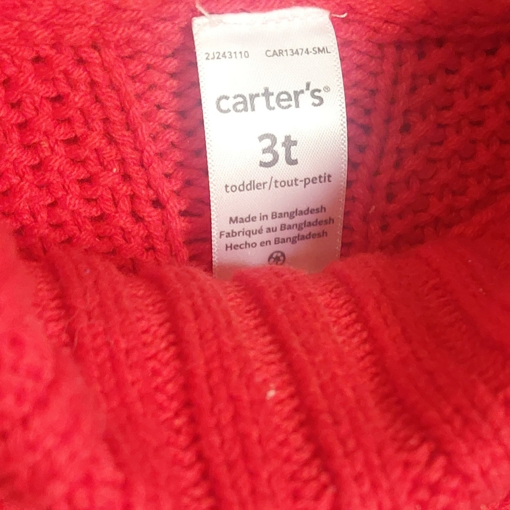 Carters Red Knit Poncho -size 3t